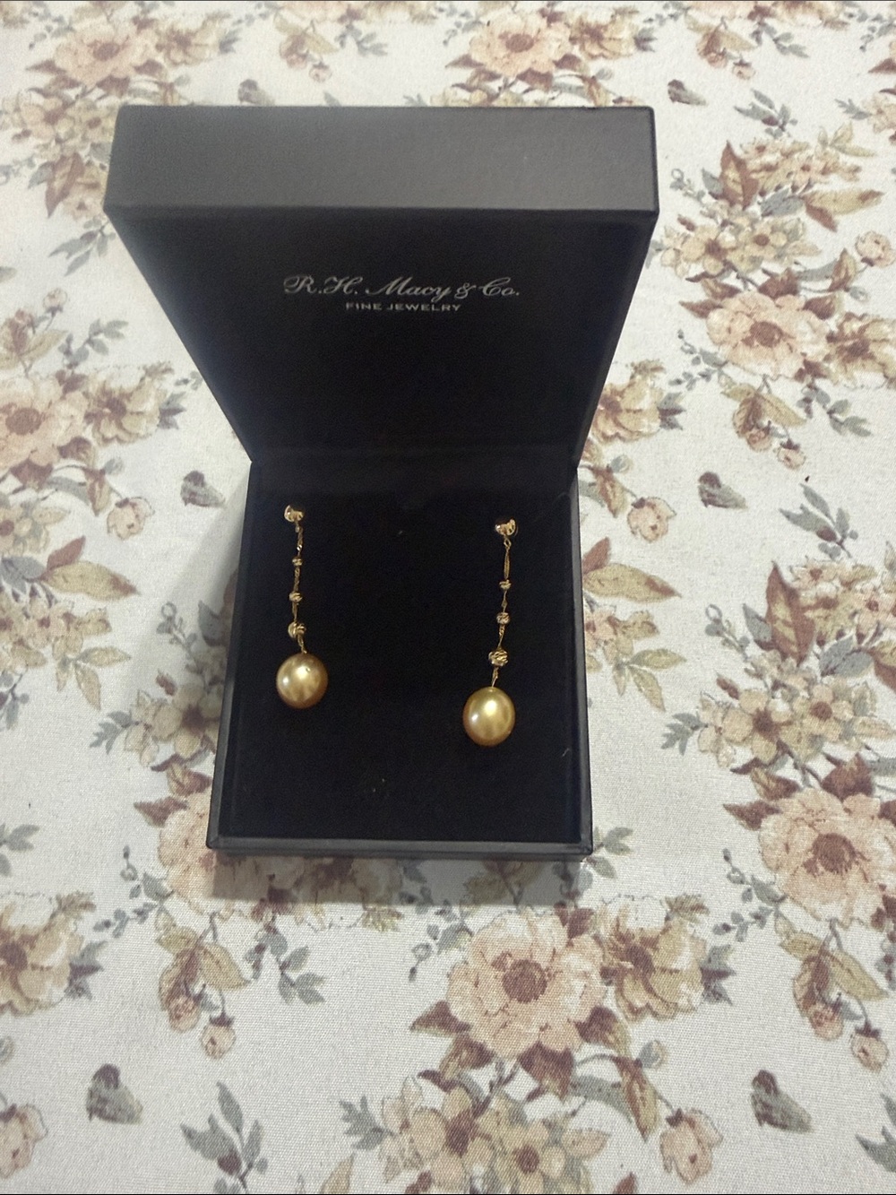 Effy Gold  Pearl 14k gold Drop Earrings with Bead Accents